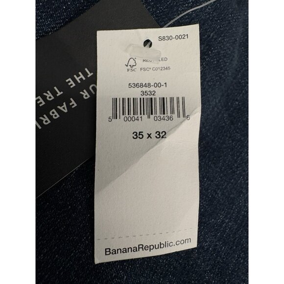 NWT Banana Republic Rapid Movement Denim Men’s 35x32 Straight Leg Stretch - Picture 7 of 12